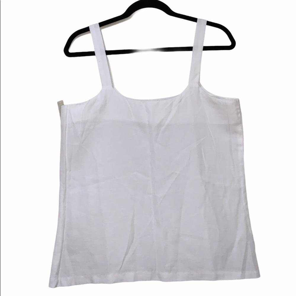 White tank top 100% linen in size XL